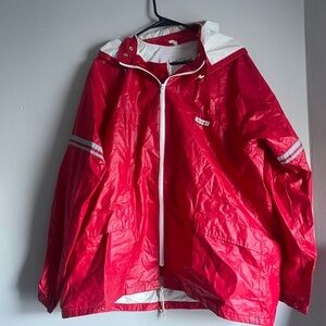 Agu Sport Cherry Red Rain Jacket with Double Zipper